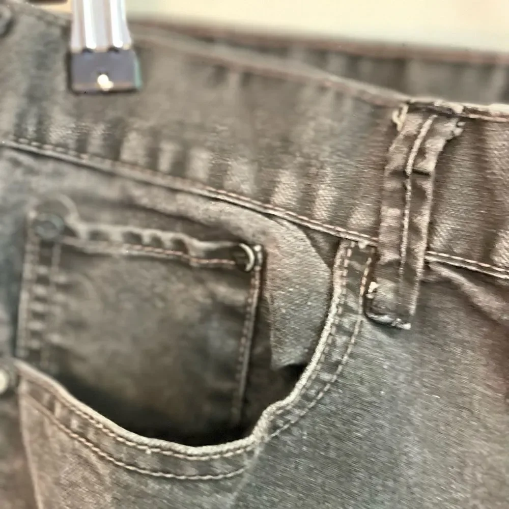 RING OF FIRE Straight Leg Cotton Blend Zipper Pockets Black Jeans.Size 34 X 30